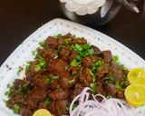 A picture of step 5 of Fry kaleji.