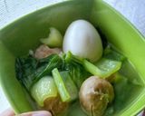A picture of step 6 of Meat Balls, Bokchoy and Egg Soup.