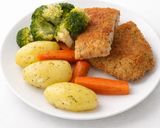 Foto del paso 7 de la receta: Pollo empanado con verduras