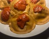 Foto del paso 6 de la receta: Tortelloni de berenjena, tomate y mozzarella, con salsita de pimientos rojos