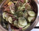 Une image de l'étape 9 de Concombres à la crème,jambon blanc,tomates séchées et basilic frais.