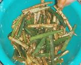A picture of step 3 of Kurkuri bhindi in microwave.