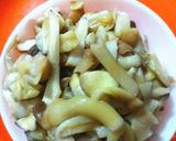 A picture of step 1 of Chhatu Besara / Mushrooms in mustard & poppy seeds Curry.