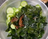A picture of step 3 of Cucumber wakame seaweed salad.