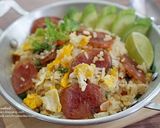 A picture of step 5 of Chinese Sausage Fried Rice.