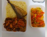 Cassava couscous, dodo gizzard, halloumi sauce da soyaye kifimatakin girki5 hoto