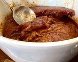 A picture of step 1 of Taquitos Machaca.