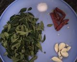 A picture of step 1 of Kadipatta chutney.