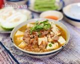 Hình bước làm 1 của món Đậu Hủ Sốt Thịt Bằm Cà Chua