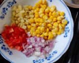 A picture of step 1 of Corn chana jor chaat.