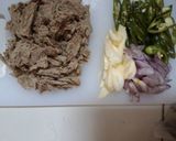 Foto langkah ke 2 dari resep Tumis Daging Cabai Hijau.