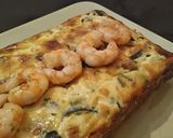 Foto del paso 3 de la receta Pastel de puerro y calabacín con gambas