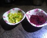 A picture of step 2 of Beetroot fruity idli.