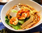 A picture of step 4 of えびラーメン🦐、Shrimp Ramen.