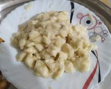 A picture of step 2 of Banana Sooji Halwa.