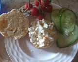 A picture of step 5 of Savory scones with feta cheese and grilled peppers, tomato.