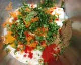 A picture of step 4 of Masala Oats Idly.