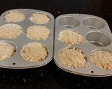 A picture of step 12 of Blueberry Strusel Muffins with a White Chocolaye Drizzle.