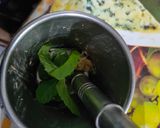 A picture of step 1 of Pomegranate mojito mocktail.