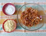 A picture of step 2 of Ulli vadai (onion vadai).