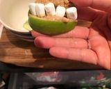 A picture of step 4 of Granny Smith teeth #halloween.
