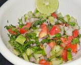 A picture of step 2 of Shirazi salad Arabic salad.