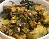 Foto langkah ke 3 dari resep Terong,teri,tempe pedas ala warteg.