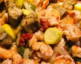 A picture of step 5 of Roasted Cajun Eggplant, 🍆, Shrimp 🍤 and Zucchini.