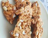 A picture of step 3 of Gur ki Gajak or Jaggery Peanut Brittle.