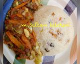 A picture of step 5 of Dambun shinkafa with vegetables soup.