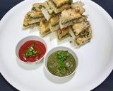 A picture of step 4 of Sandwich dhokla.