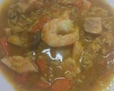 Foto del paso 14 de la receta Arroz caldoso de salmón, setas y langostinos