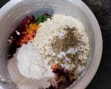 A picture of step 2 of Oats, Veggies Chilla.
