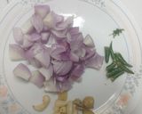 A picture of step 1 of Kabuli chana with poory achar.