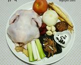 Hình bước làm 1 của món Cháo Gà 닭죽