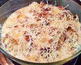 Foto del paso 8 de la receta: Patató con ajetes, setas y gambas