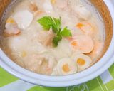 Foto langkah ke 4 dari resep Sup Krim Kepiting Jagung Bakso Seafood.