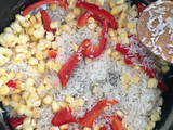 Arroz no tan Primavera con Papas rellenas😎🌸