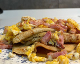 Foto del paso 4 de la receta: Tortitas con huevos revueltos y bacon