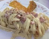 Foto del paso 2 de la receta: Fettuccine a la Crema con Jamón