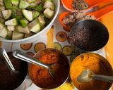 A picture of step 1 of Khandeshi Special green brinjals bhaji,with Ghadichi Poli (Lunch)recipe.