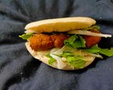 A picture of step 10 of Pitta bread with Falafel and Hummus.