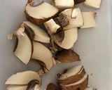 A picture of step 2 of Radish and Mushroom Mixed Leaf Salad,.