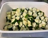 A picture of step 2 of Zucchini and Tomatoes with Bacon and Cilantro.