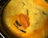 A picture of step 9 of Indrahar ki Kadhi (Madhya Pradesh Cuisine in a Fusion style).