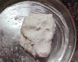 A picture of step 1 of Sabudana Idiyappam with sweet coconut chutney.