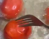 A picture of step 1 of Sweet and sour Tomato Curry serve with white rice.