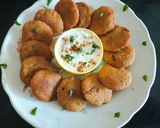 A picture of step 3 of Super healthy rajgira flour potato sabudanaPowder farali tasty cutlet with masala curd.
