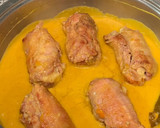 Foto del paso 5 de la receta: Enrollado de pollo relleno de jamón y queso con salsa de verduras