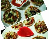 A picture of step 7 of Bread Chicken pizza Muffins😋😍.